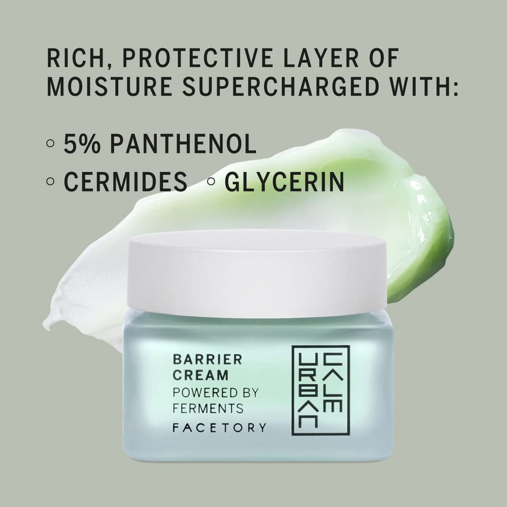 FACETORY Urban Calm Barrier Cream cruelty-free-label marks ethical, skin-friendly choice.
