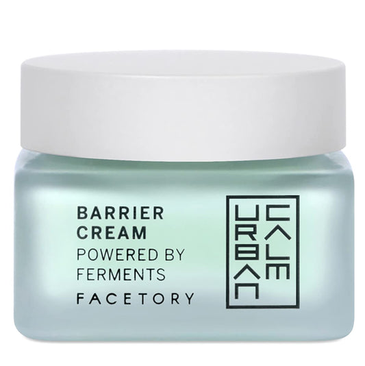 FACETORY Urban Calm Barrier Cream jar shows deep hydration for daily use.