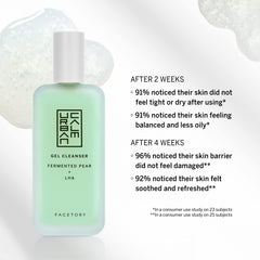 FACETORY Urban Calm foam texture transitioning to foam during cleanse.
