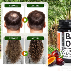 Batana oil on dry hair reducing frizz and improving manageability
