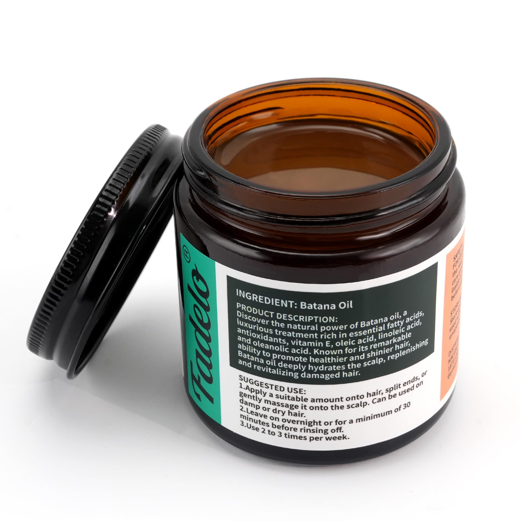 Fadelo Batana Oil Honduras origin label highlights authentic, unrefined formula.