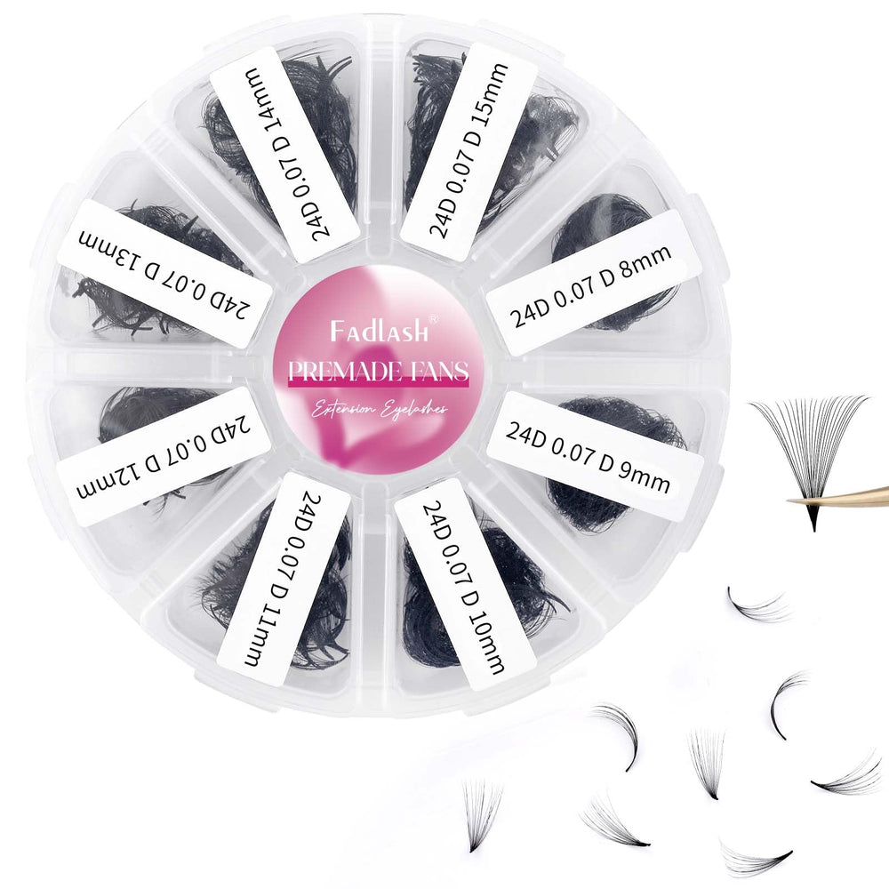 FADLASH 1000 Fans premade volume extensions in tray for rapid full-volume sets