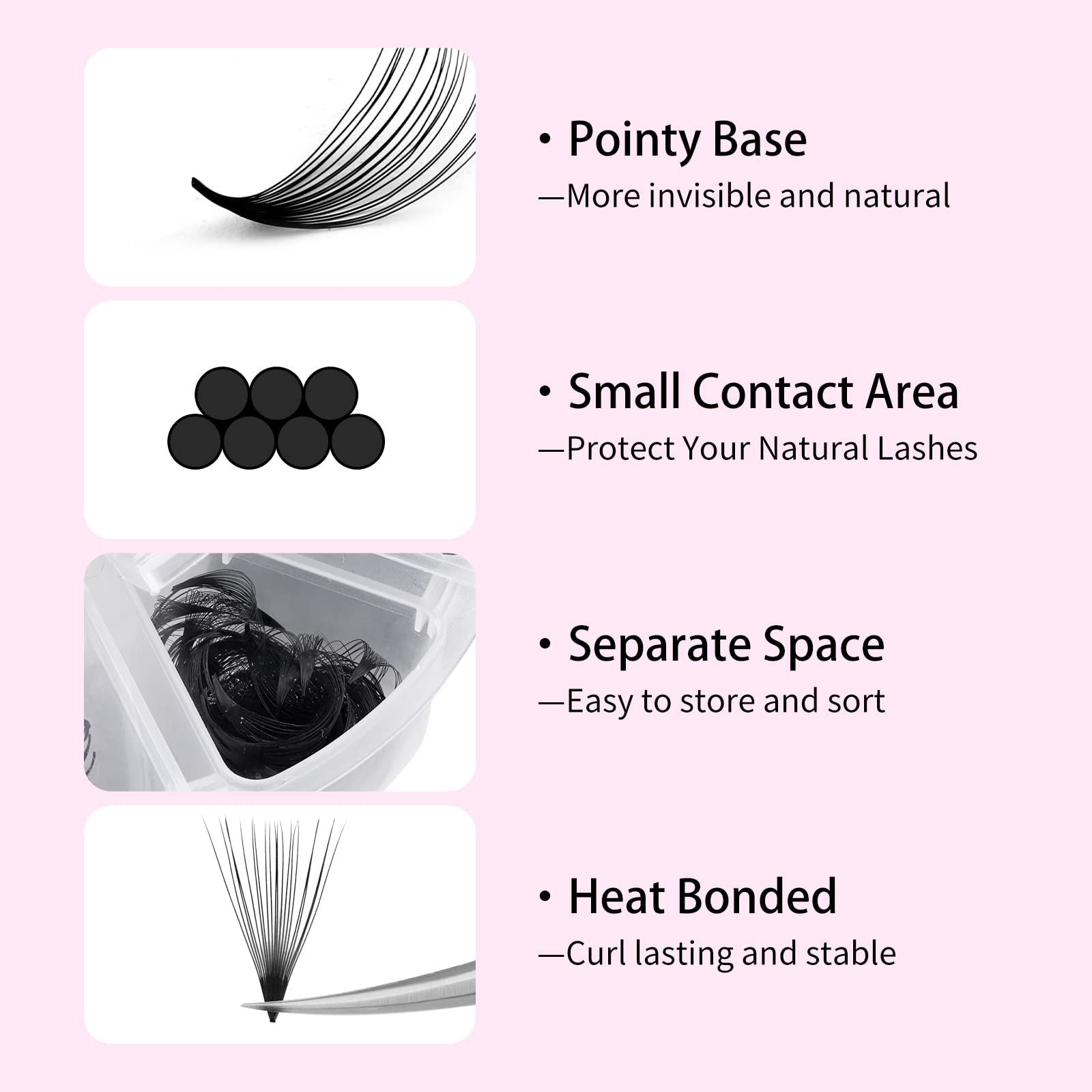 FADLASH 15-20mm length premade fans for customizable lash sets