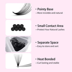 FADLASH 15-20mm length premade fans for customizable lash sets