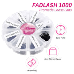 FADLASH 24D premade lash fans with a thin base for easy application