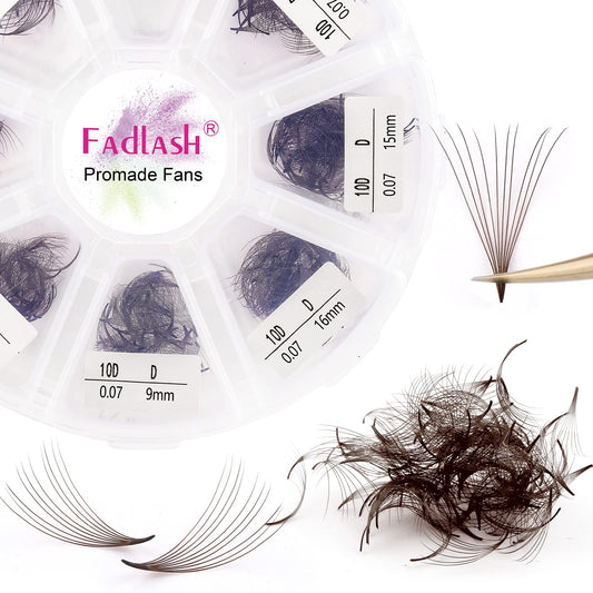 FADLASH colored lash extensions 10D premade fans in brown mix for dramatic volume