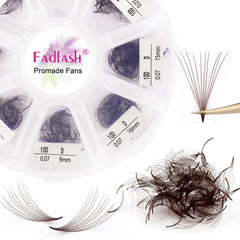 FADLASH colored lash extensions 10D premade fans in brown mix for dramatic volume