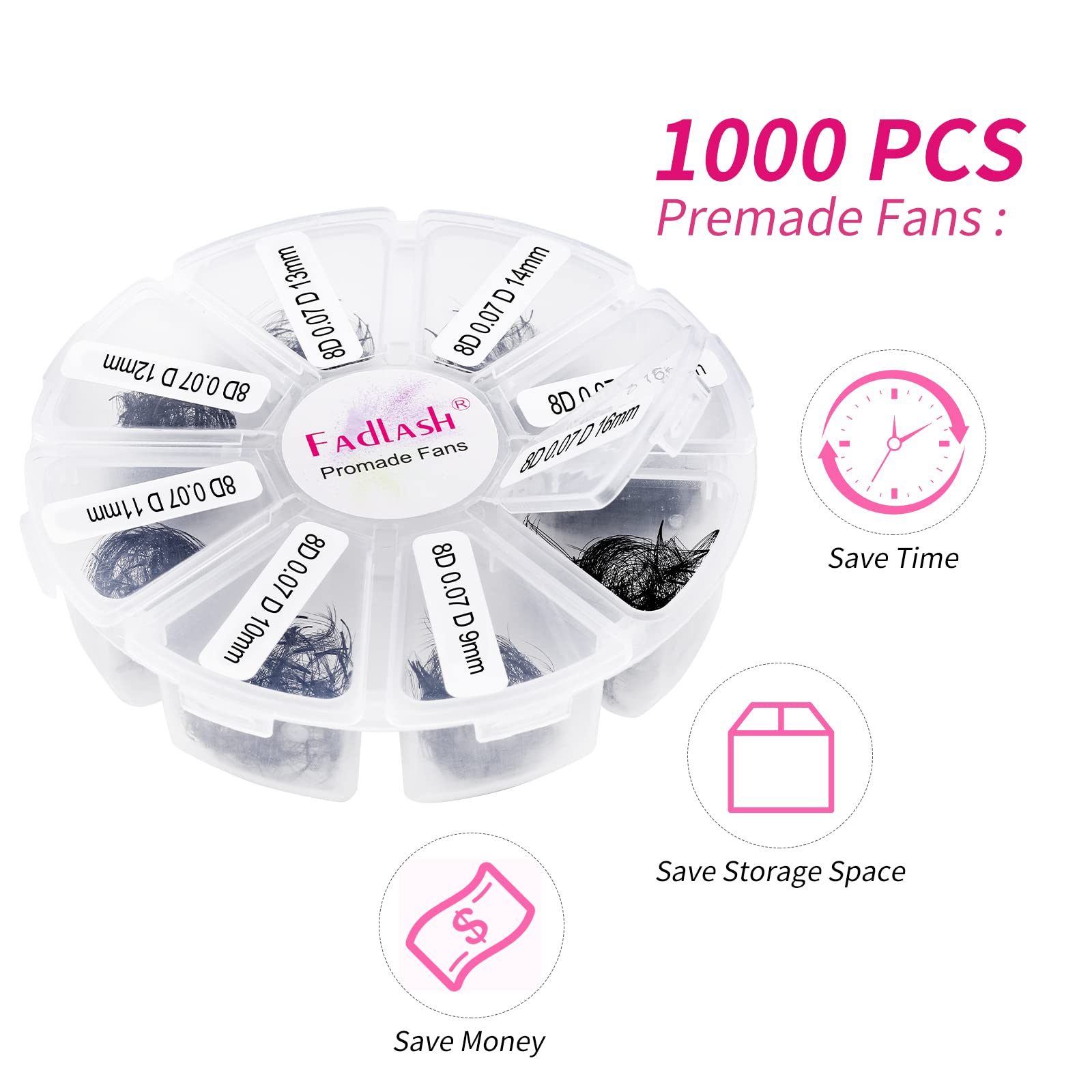 FADLASH easy-to-use premade fans for fast lash application with precision.