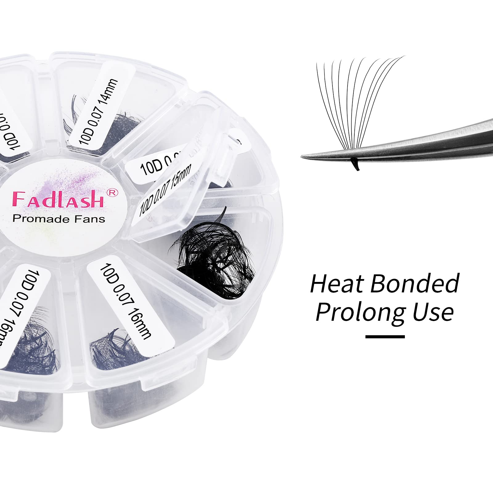 FADLASH easy pickup premade fans enable fast lash applications.