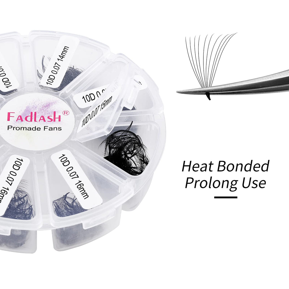 FADLASH easy pickup premade fans enable fast lash applications.