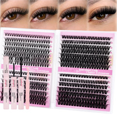 FADLASH lash clusters kit closeup highlights 560pcs for versatile volume options.