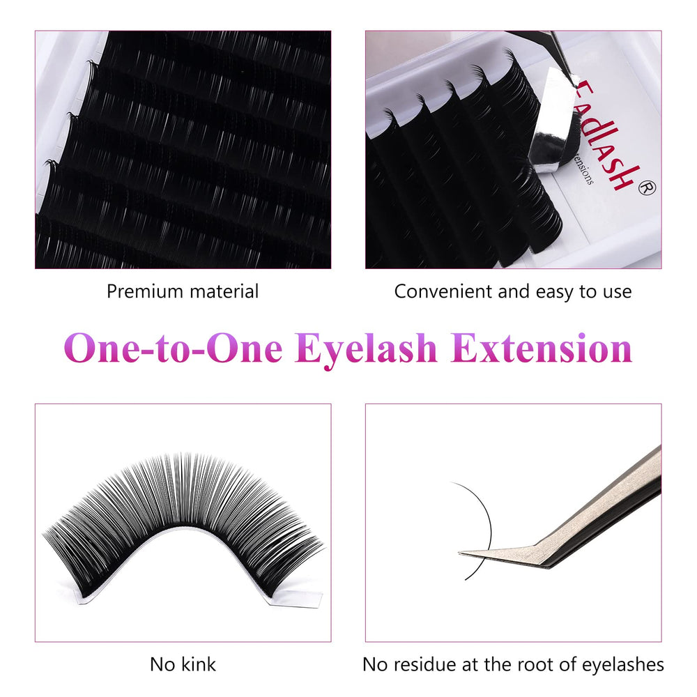 FADLASH lash extension curves image showcases versatile curls for different eye shapes and styles.