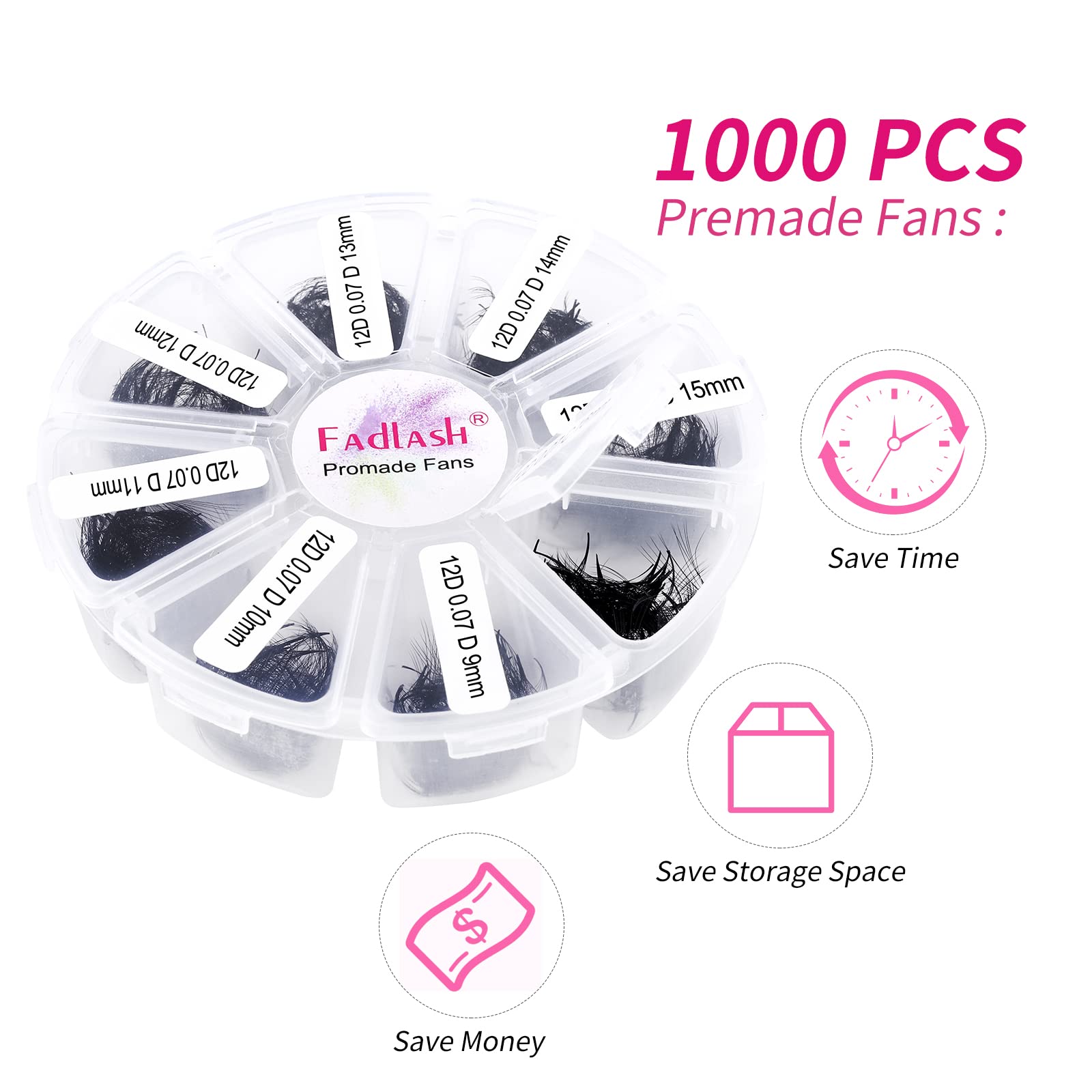 FADLASH loose fans for quick pickup with tweezers and clean results.