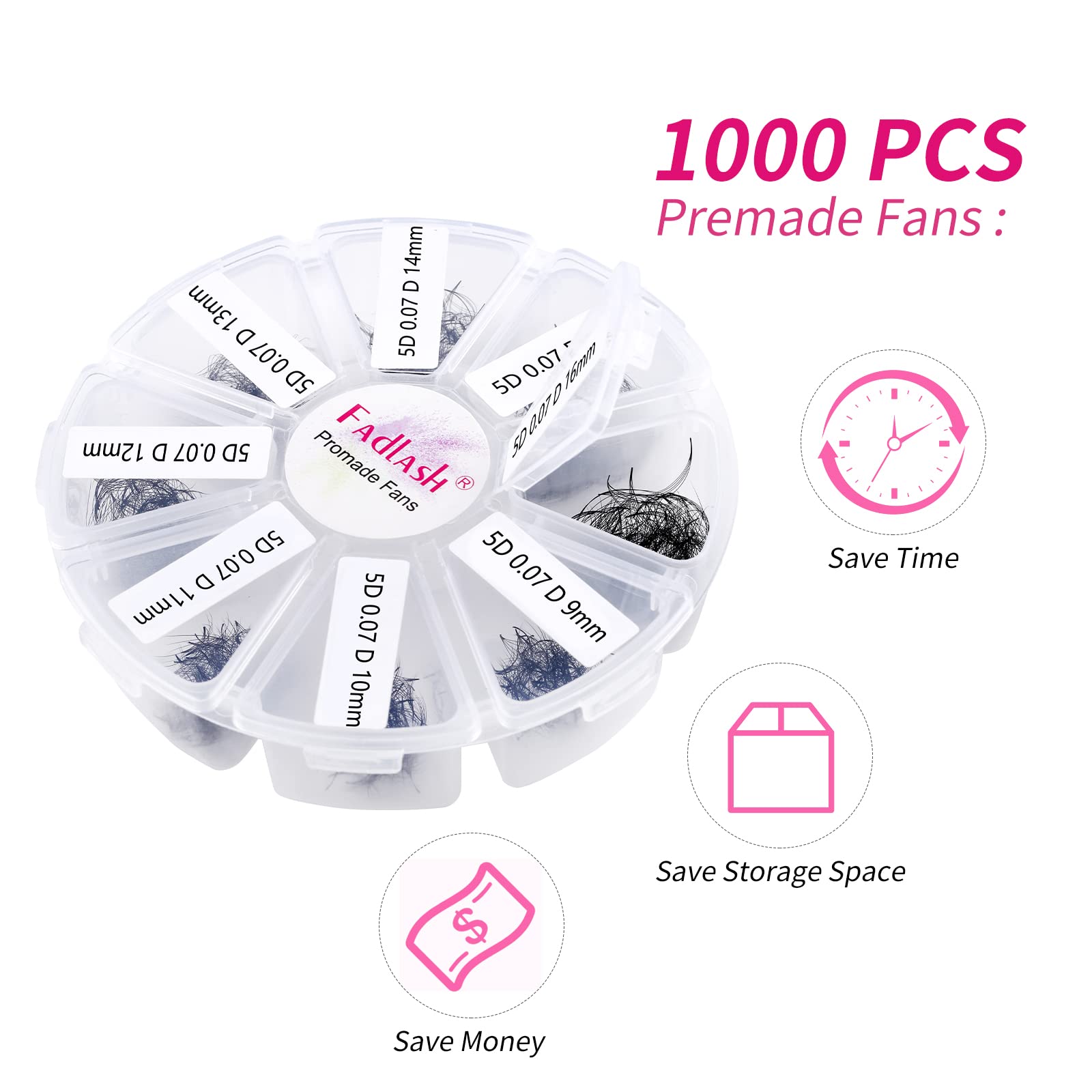 FADLASH loose fans enable quicker pickup and cleaner lash placement.