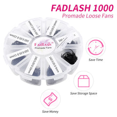 FADLASH loose fans easy application illustration for faster lash extension placement