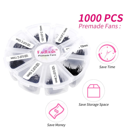 FADLASH loose fans show easy application with tweezers for clean lash work.