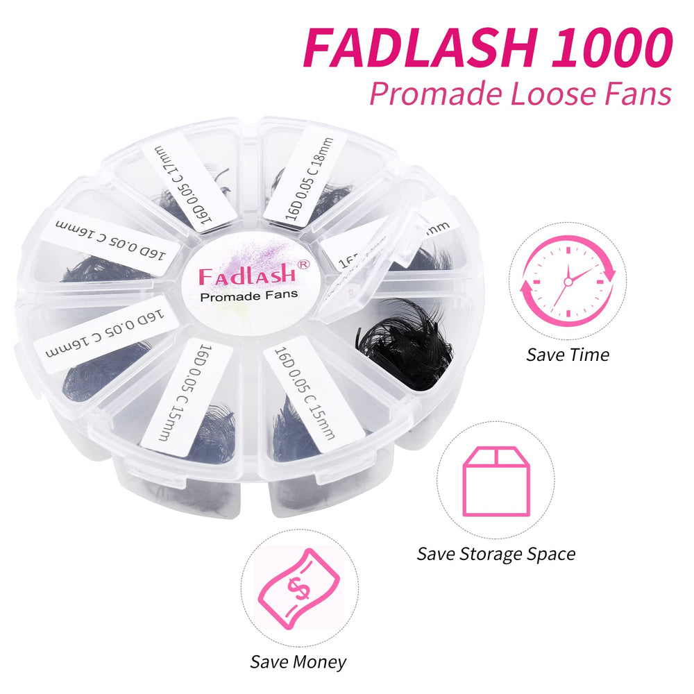 FADLASH loose fans enable easy picking with tweezers for mess-free eyelash work.