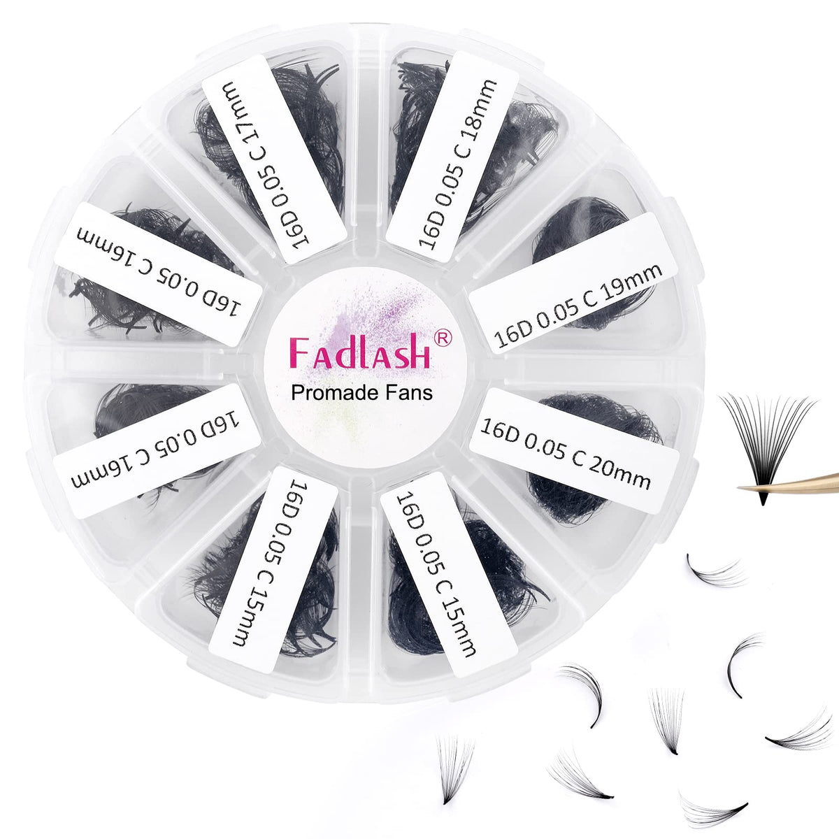 FADLASH premade fans 1000-pack ready for quick lash extensions and efficient application.