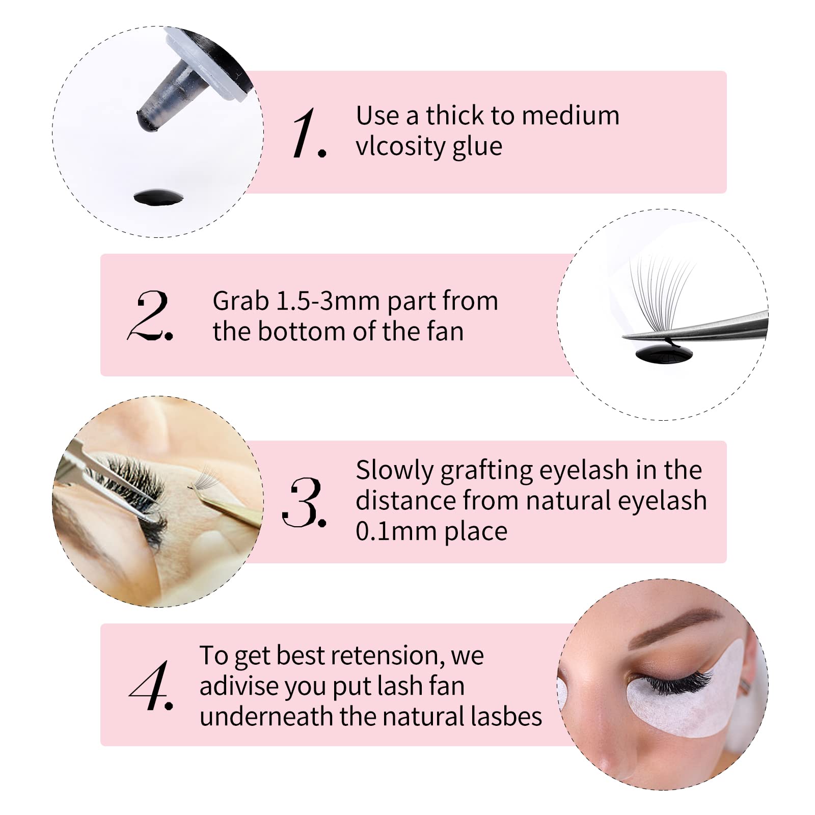FADLASH premade fans for natural, hybrid, and wispy looks.