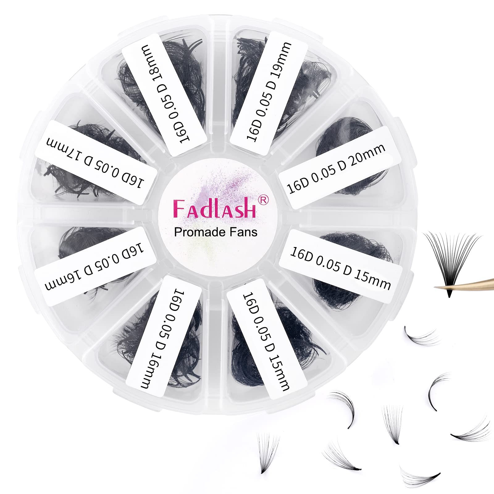 FADLASH premade lash fans mixed 16D-0.05D for rapid volume sets