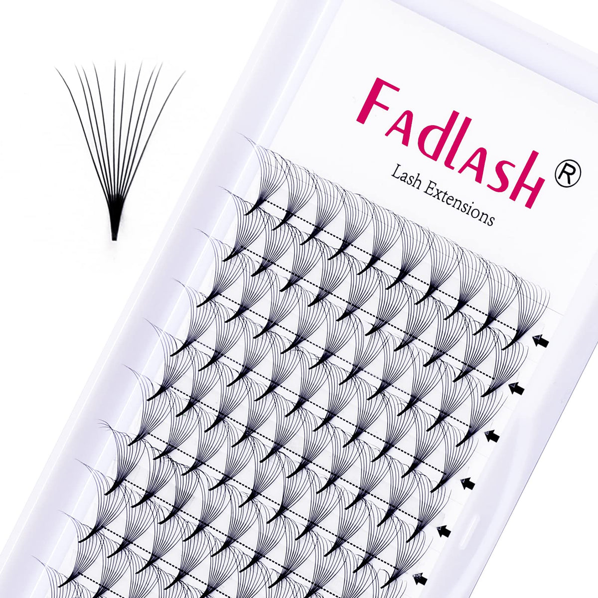 FADLASH premade 10D lash fan 0.07mm, C curl for natural fullness.