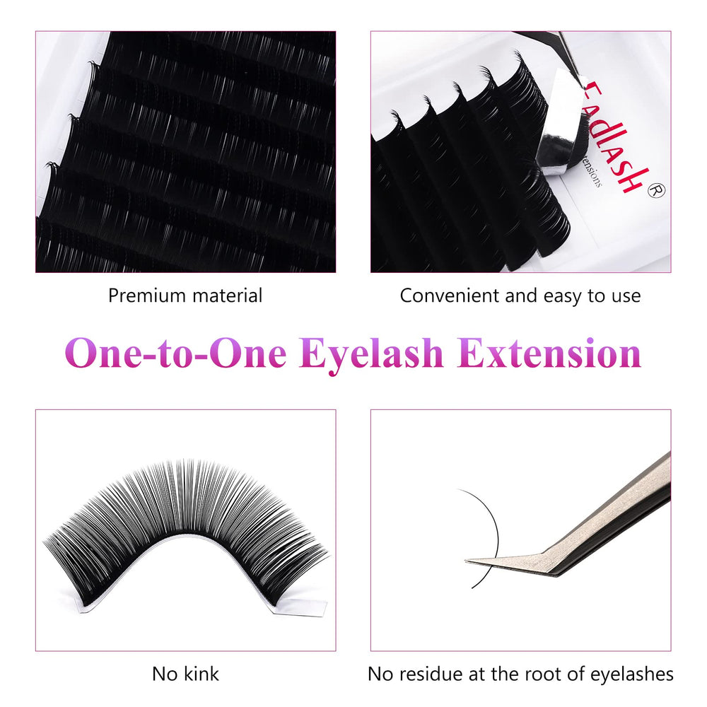 FADLASH premium silk lashes matte black for soft, durable volume
