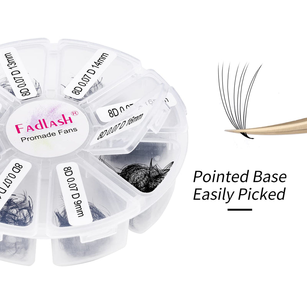 FADLASH thin-base premade fans for comfortable wear and natural-looking sets.