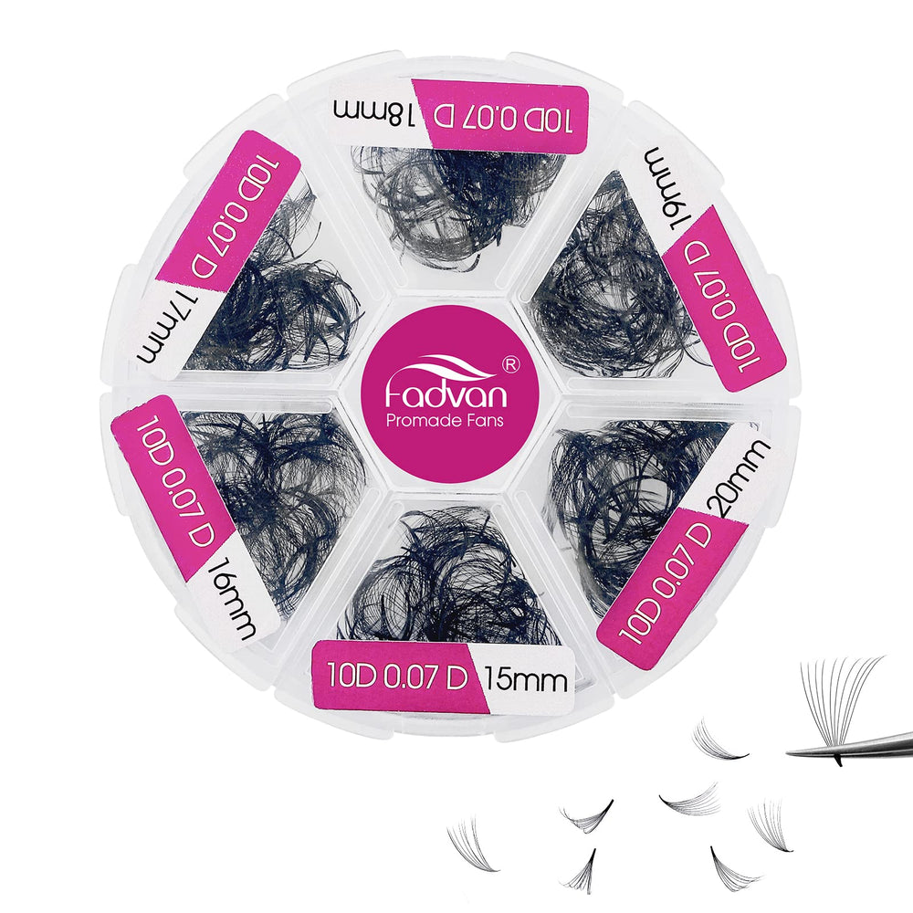 FADVAN 600 premade fans box showing value and ready-to-apply lashes.