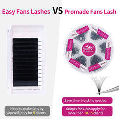 FADVAN premade fans save grafting time for busy lash artists.