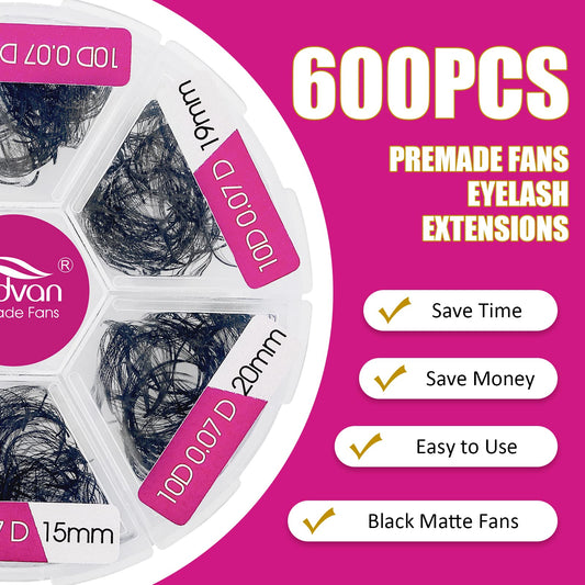FADVAN premade fans tray 15-20mm for easy length selection.