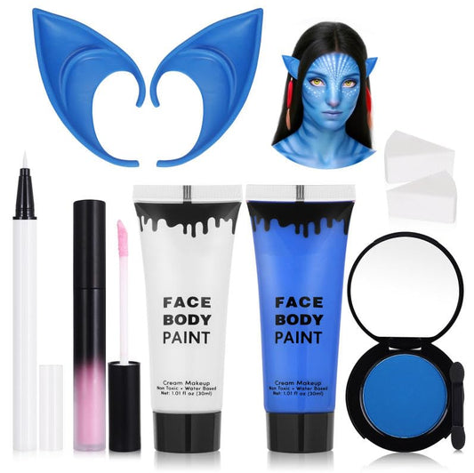 Faglowmify Avatar Kit blue face paint for bold Na’vi cosplay
