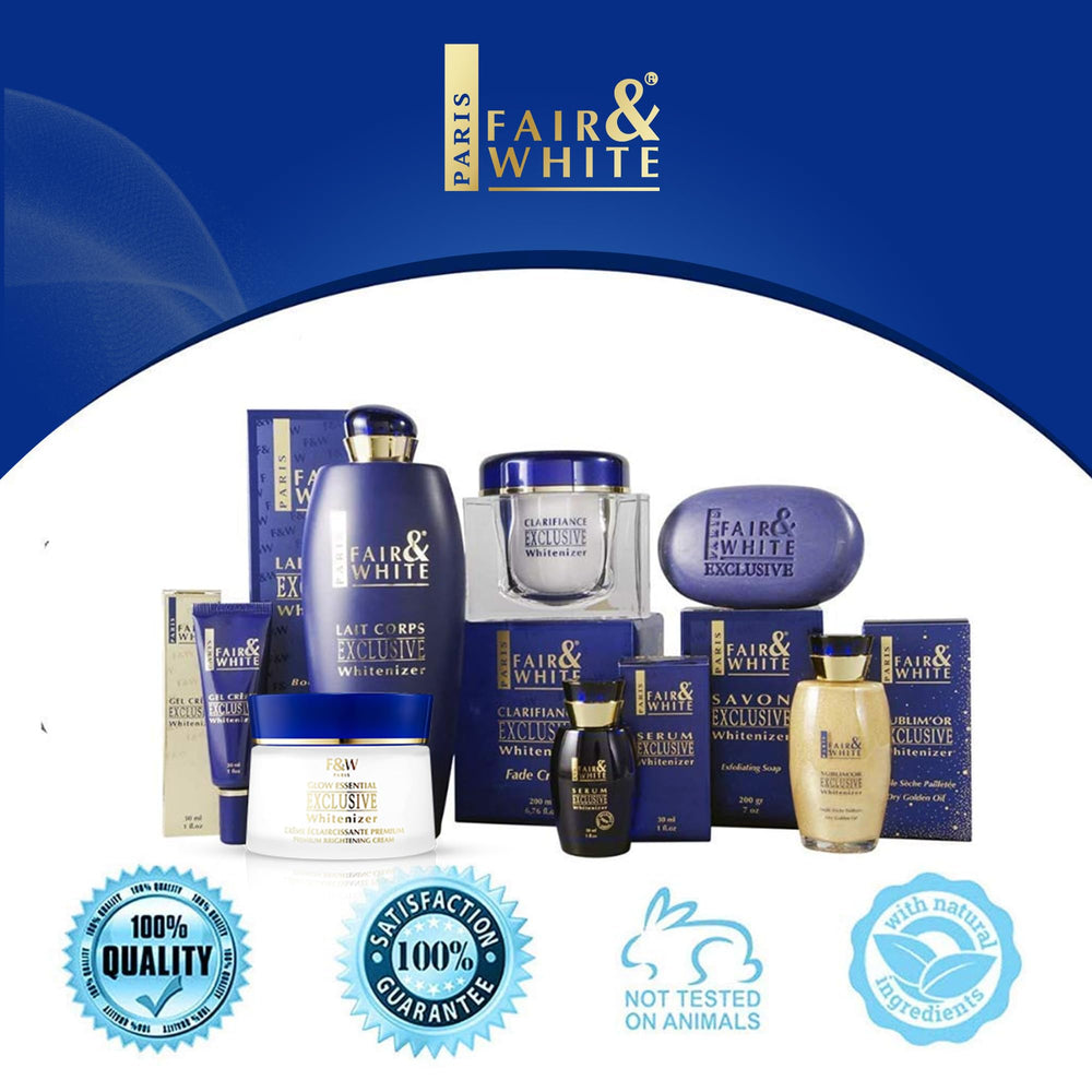 Fair & White Exclusive Fade Cream dispensing pump for convenient nightly use.