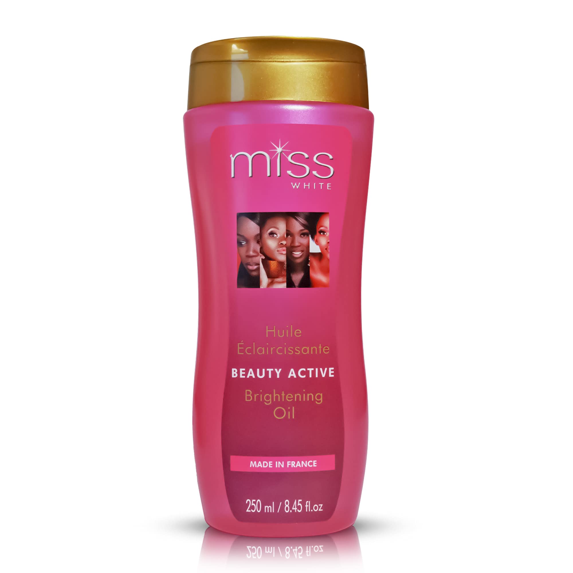 FAIR & WHITE Miss White Brightening Oil bottle promoting smooth, hydrated skin.