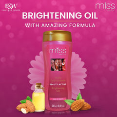 Miss White Brightening Oil pour shows quick absorption for a non-greasy finish.