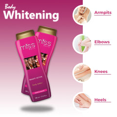 Miss White SPF 50 reminder beside bottle for daytime protection.