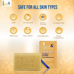 FAIR & WHITE Original AHA Exfoliating Soap ingredients schematic highlight AHA action
