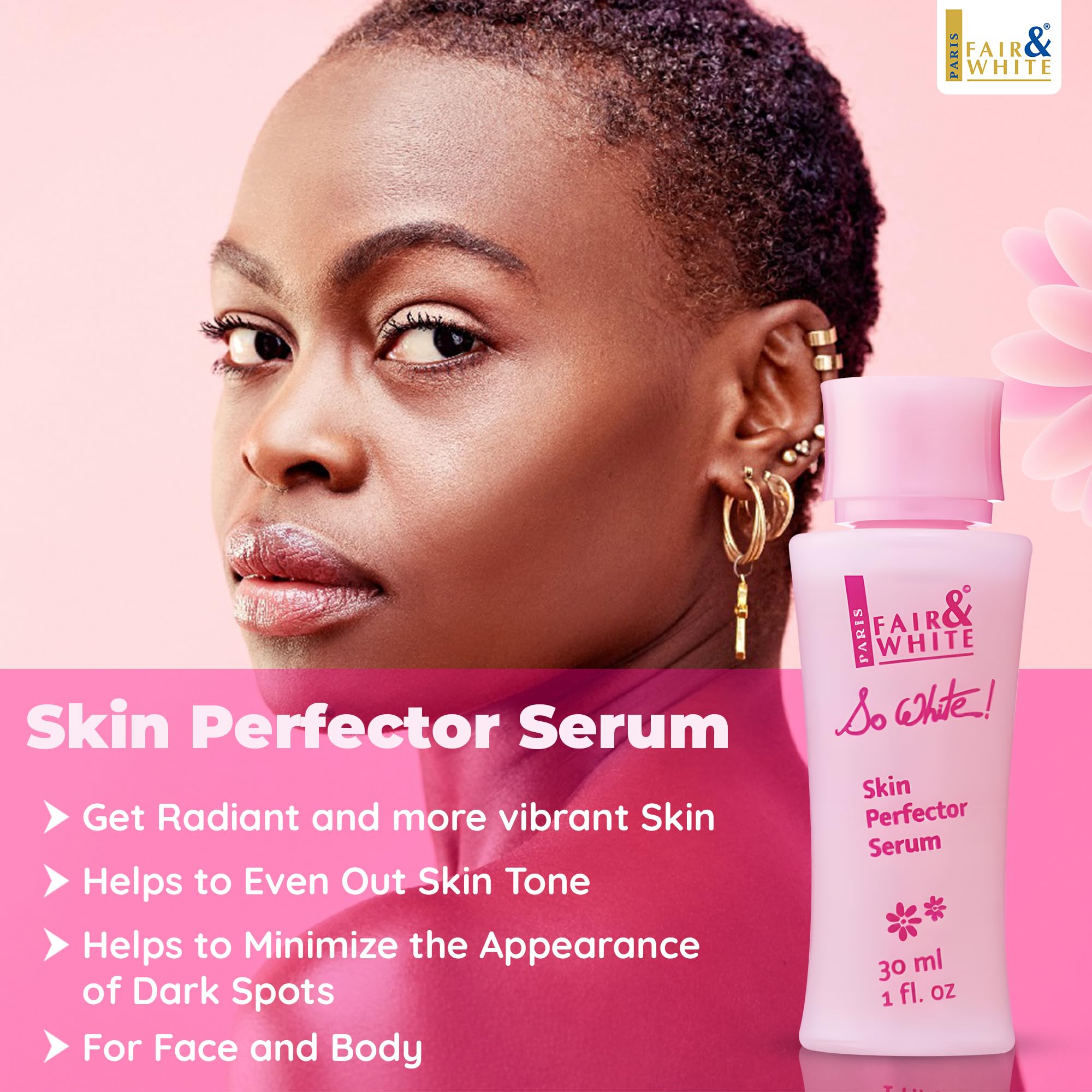 Texture close-up of So White serum showing silky finish for radiant skin