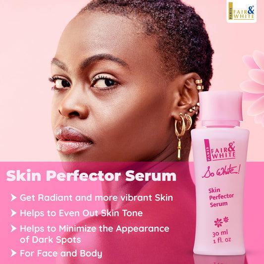 Texture close-up of So White serum showing silky finish for radiant skin