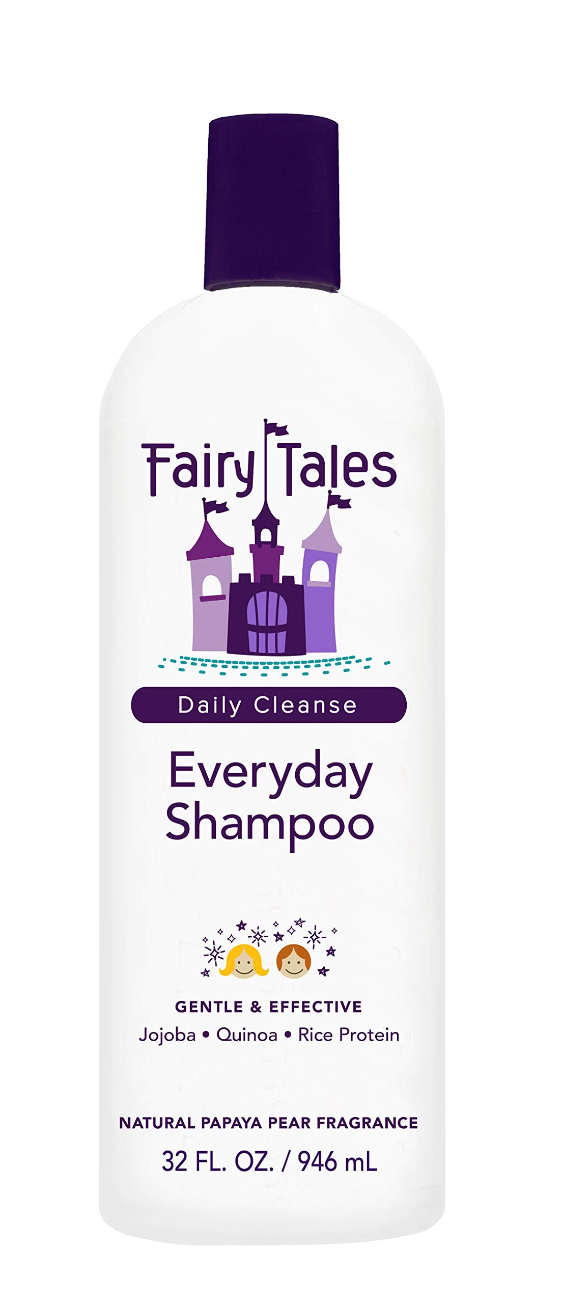 Fairy Tales Daily Cleanse Shampoo bottle showing easy daily washing for gentle kid hair.