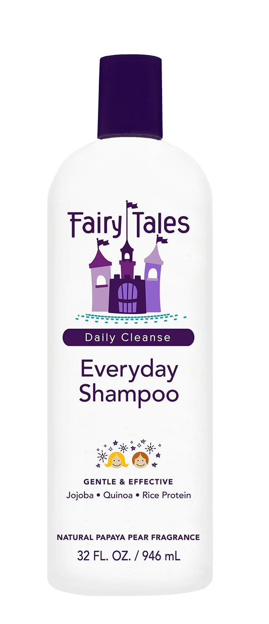 Fairy Tales Daily Cleanse Shampoo bottle showing easy daily washing for gentle kid hair.