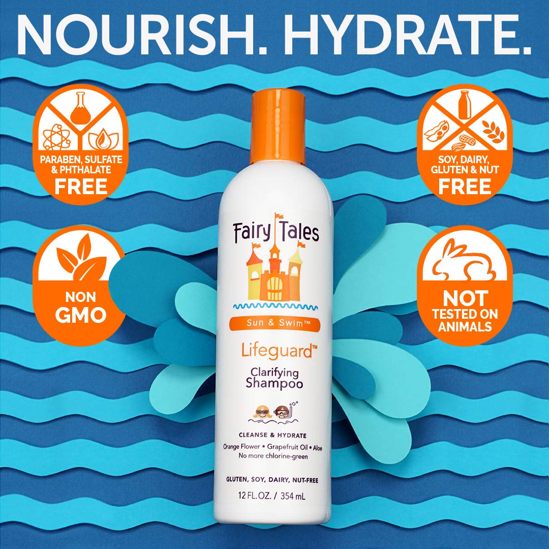 Fairy Tales Swim Shampoo chlorine removal action for pool days