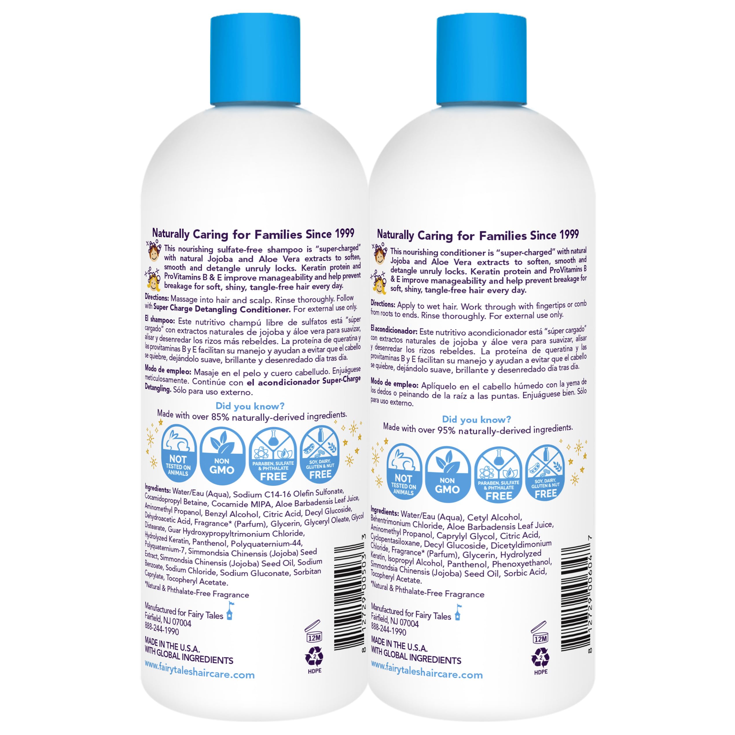 Fairy Tales Tangle Tamer conditioner bottle closeup showing smooth, knot-free styling
