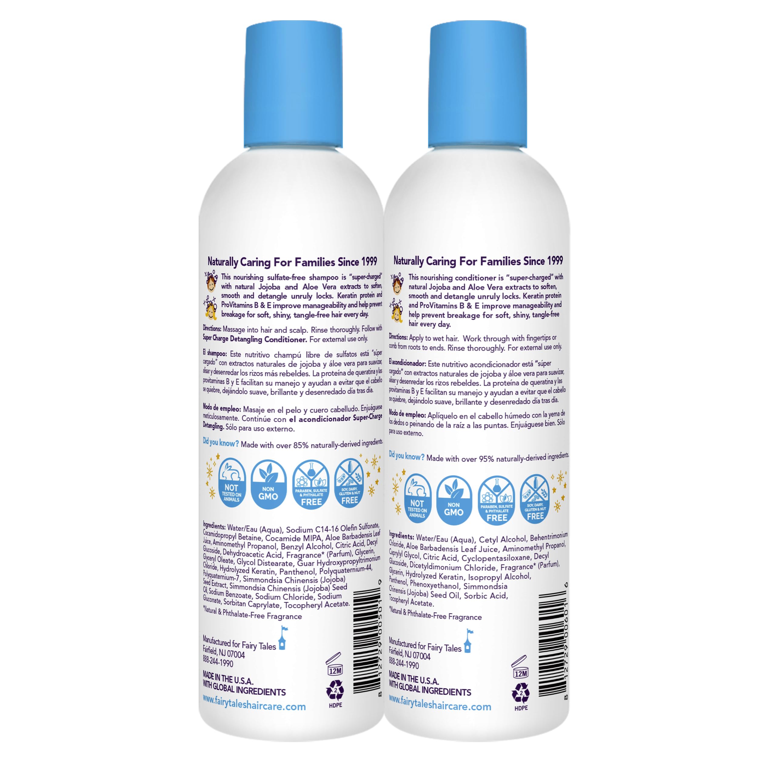Fairy Tales Tangle Tamer conditioner bottle for smoother, easier combing.