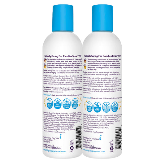 Fairy Tales Tangle Tamer conditioner bottle for smoother, easier combing.