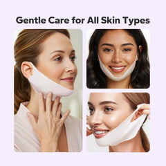 Chin patch application view, FairyFace V-Line mask adheres gently during wear.