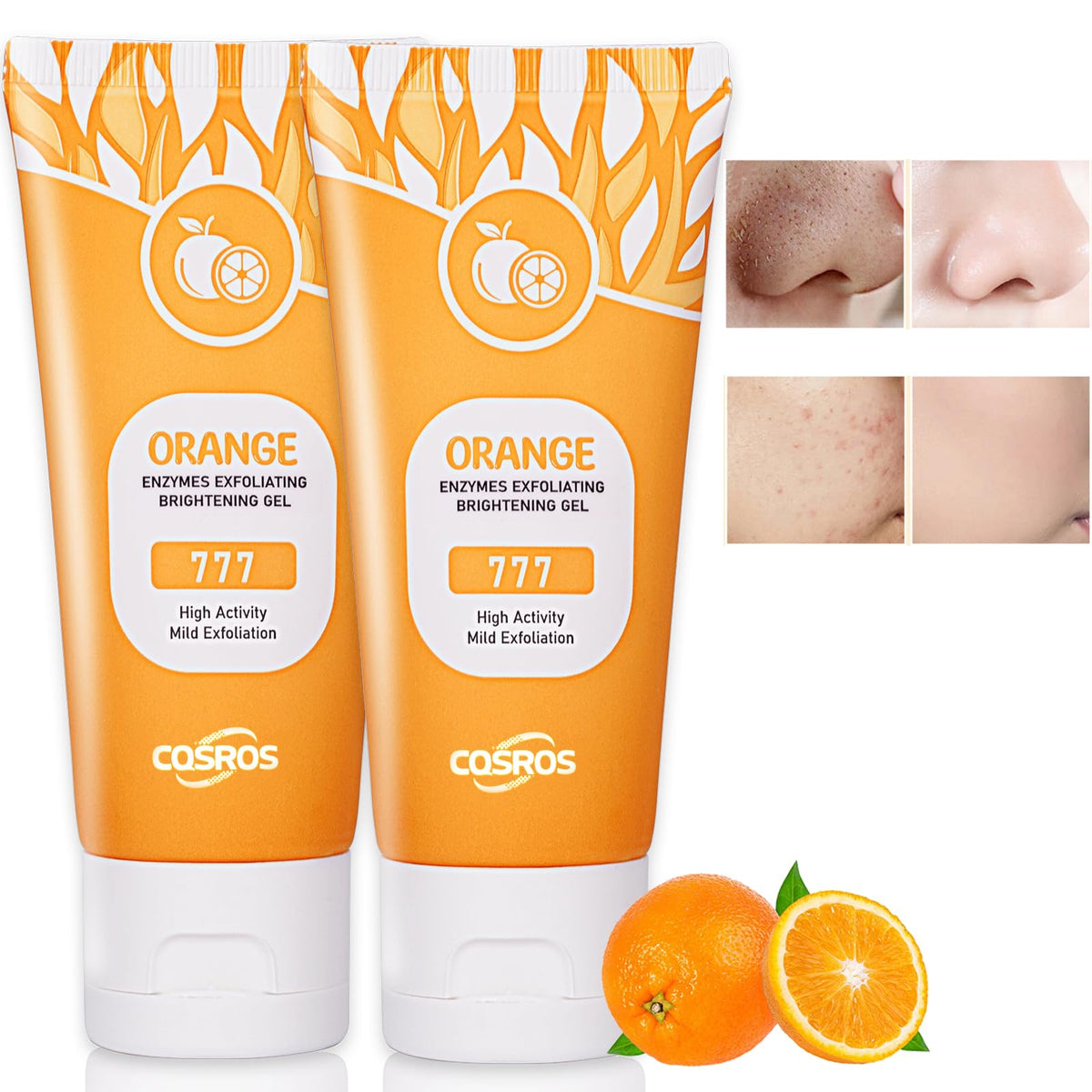 FAIRYTALESPACE orange exfoliating gel scrub for face and body, gentle cleansing and hydration