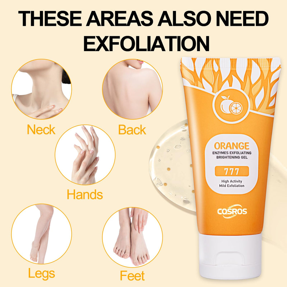 FAIRYTALESPACE orange gel scrub close-up of pores and smooth skin