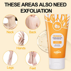 FAIRYTALESPACE orange gel scrub close-up of pores and smooth skin