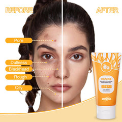FAIRYTALESPACE orange exfoliating gel scrub texture detail and micro exfoliation