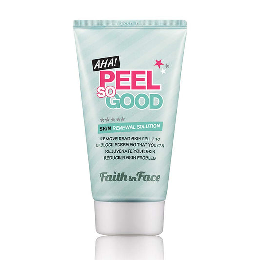 Faith in Face AHA Peel So Good bottle pour showcases premium packaging for daily exfoliation